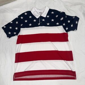 RedHead Red and White Patriotic Polo Shirt